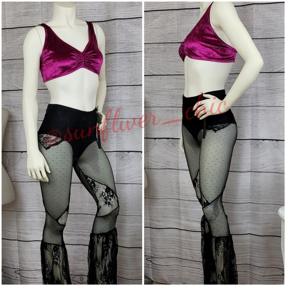 [NEW] Widow/Dolls Kill Mesh & Lace Bell Bottoms - Picture 8 of 16
